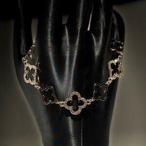 Elegant Plated Gold Clover Bracelet